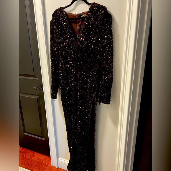 Rihanna Sequin Maxi Dress - Chocolate - Size XL - Picture 2 of 10